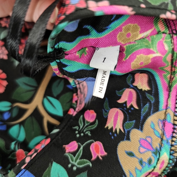 Sandro Ivea Floral Silk Blouse Square Neck Size 1 US Small - Picture 8 of 8